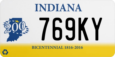 IN license plate 769KY