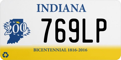 IN license plate 769LP