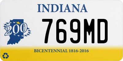 IN license plate 769MD