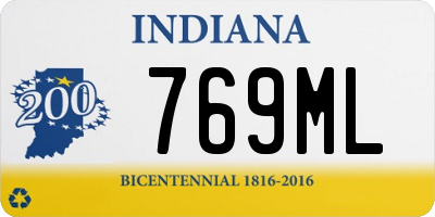 IN license plate 769ML