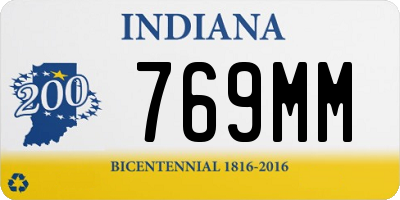 IN license plate 769MM