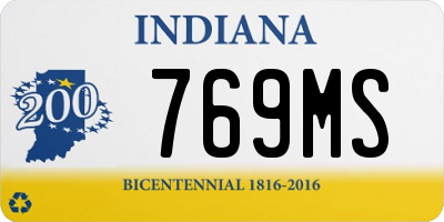IN license plate 769MS