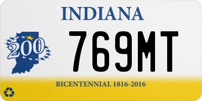 IN license plate 769MT