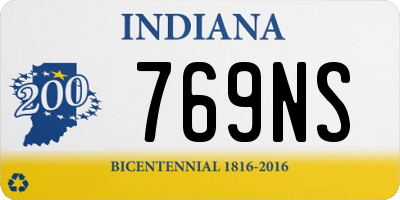 IN license plate 769NS