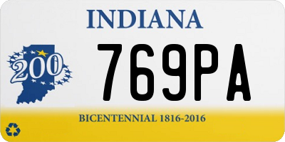 IN license plate 769PA