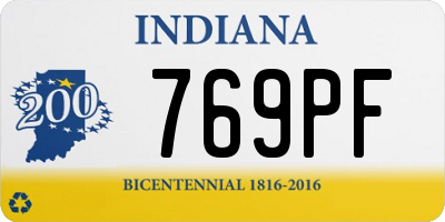 IN license plate 769PF