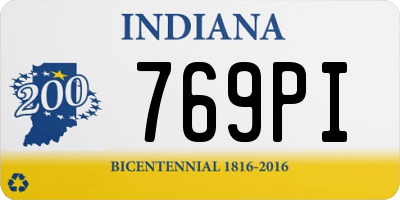 IN license plate 769PI