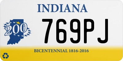 IN license plate 769PJ