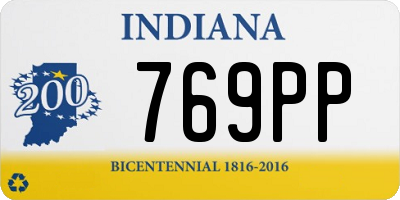 IN license plate 769PP