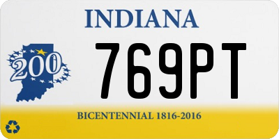 IN license plate 769PT