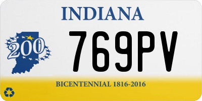 IN license plate 769PV