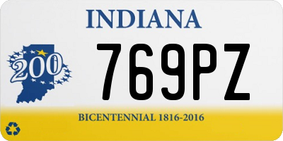 IN license plate 769PZ
