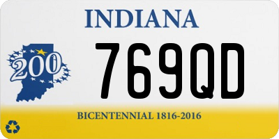 IN license plate 769QD