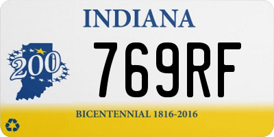 IN license plate 769RF