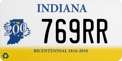 IN license plate 769RR