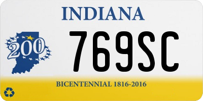 IN license plate 769SC