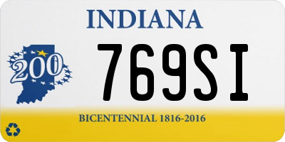 IN license plate 769SI