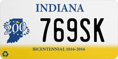 IN license plate 769SK