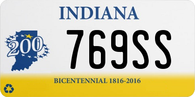 IN license plate 769SS