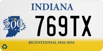 IN license plate 769TX