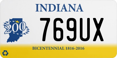 IN license plate 769UX