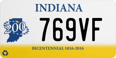 IN license plate 769VF