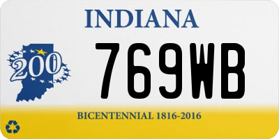 IN license plate 769WB