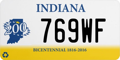 IN license plate 769WF