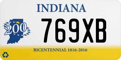 IN license plate 769XB