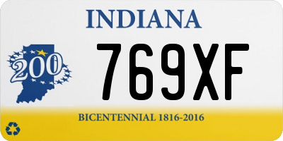 IN license plate 769XF