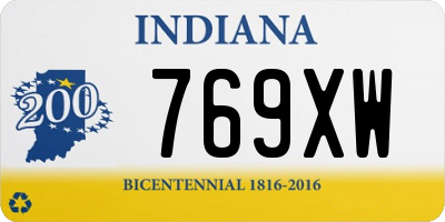 IN license plate 769XW
