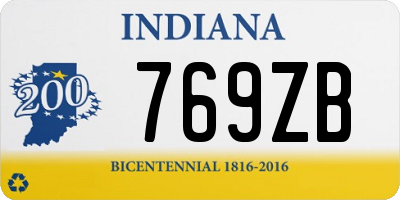 IN license plate 769ZB