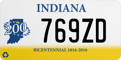 IN license plate 769ZD