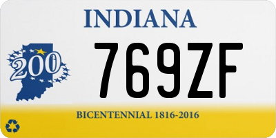 IN license plate 769ZF