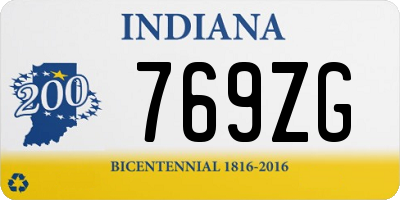 IN license plate 769ZG