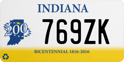 IN license plate 769ZK