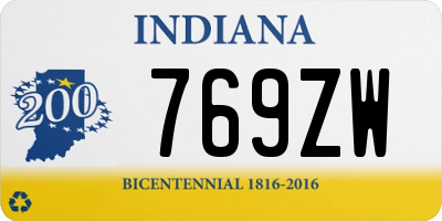 IN license plate 769ZW