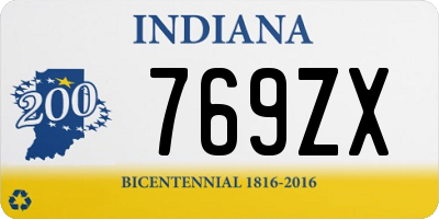 IN license plate 769ZX