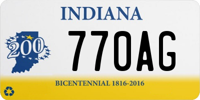 IN license plate 770AG