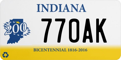 IN license plate 770AK