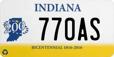 IN license plate 770AS