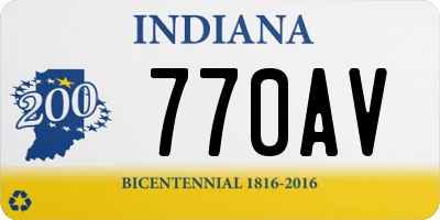 IN license plate 770AV