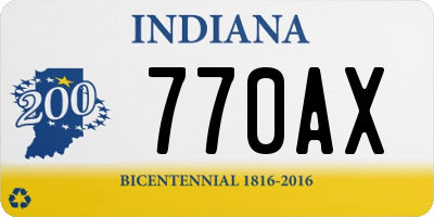 IN license plate 770AX