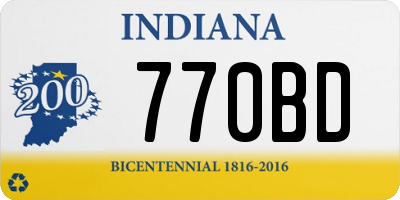 IN license plate 770BD