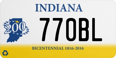 IN license plate 770BL
