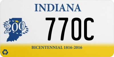 IN license plate 770C