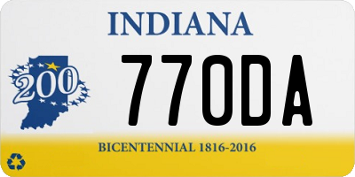 IN license plate 770DA