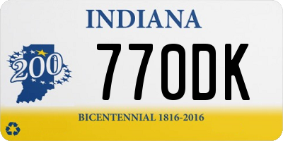 IN license plate 770DK