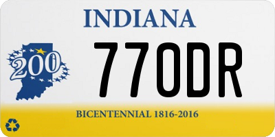 IN license plate 770DR