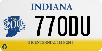 IN license plate 770DU